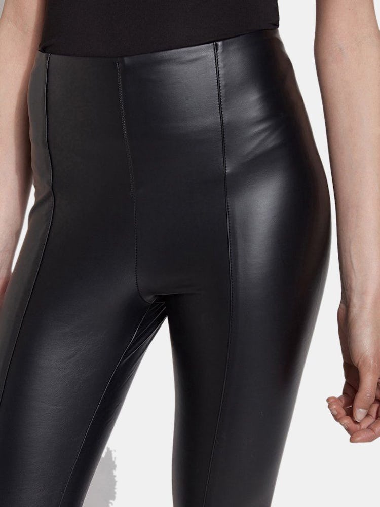 Hi Waist Vegan Leather Legging - Black: additional image