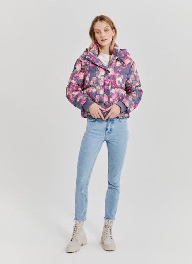Floral Hooded Puffer Jacket: additional image