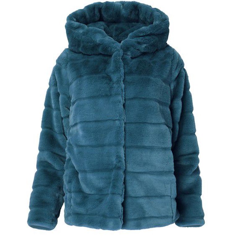 Goldie Hooded Faux Fur Short Coat: image 1