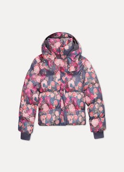 Floral Hooded Puffer Jacket: image 1