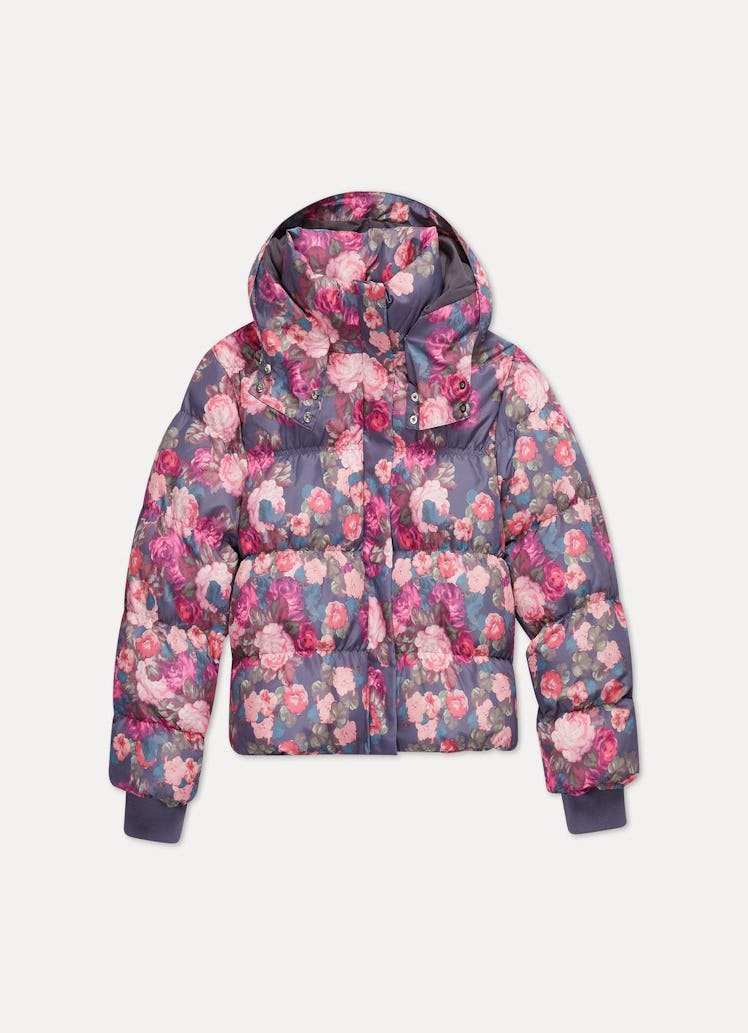 Floral Hooded Puffer Jacket: image 1