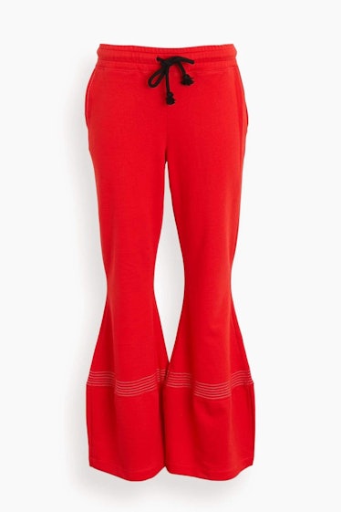Flared Track Pant in Red: image 1