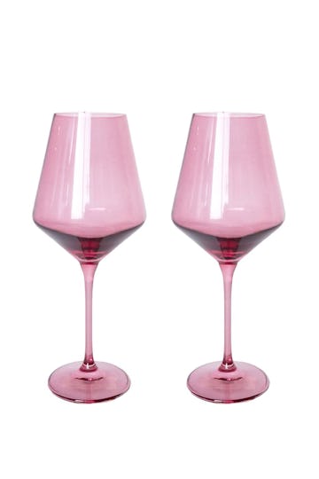 Colored Wine Stemware in Rose - Set of 2: image 1