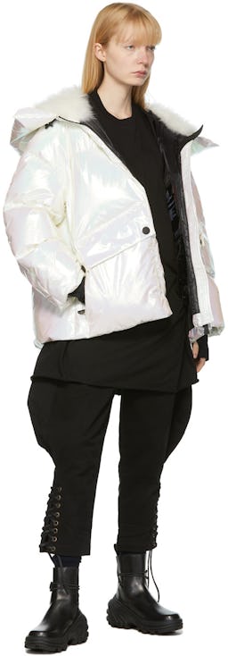 White Iridescent Tellier Jacket: additional image