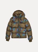 Floral Hooded Puffer Jacket: image 1