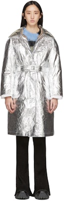 SSENSE Exclusive Silver Woolmark Mac Coat: image 1