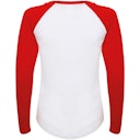 Skinnifit Womens/Ladies Long Sleeve Baseball T-Shirt (White/Red): additional image