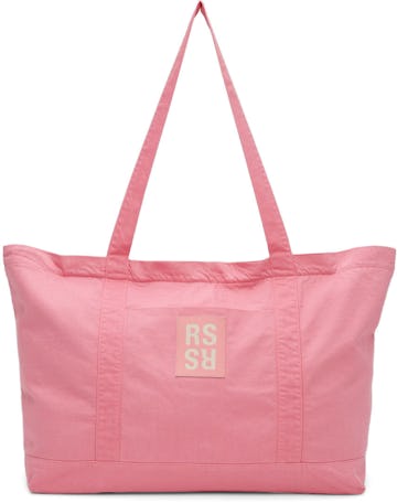Pink Oversized Denim Tote Bag: image 1