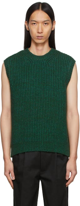 Green Rib Harry Sweater Vest: image 1