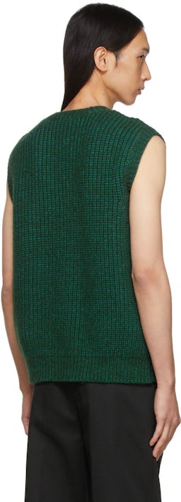 Green Rib Harry Sweater Vest: additional image