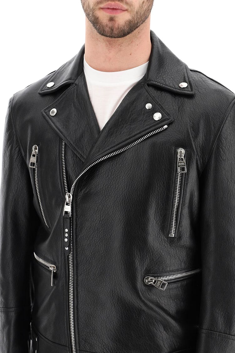 Alexander Mcqueen Leather Biker Jacket: additional image