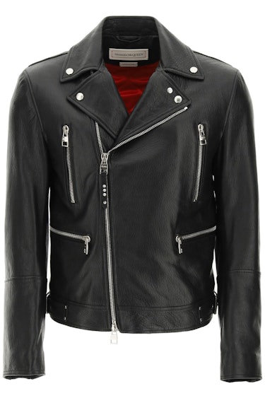 Alexander Mcqueen Leather Biker Jacket: image 1