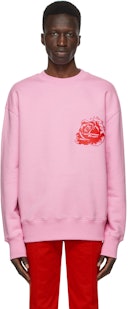 SSENSE Exclusive Jeremy O. Harris Pink Rose Sweatshirt: image 1