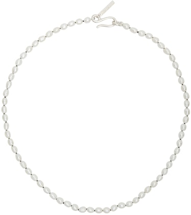Silver Tiny Pearl Collar Necklace: image 1
