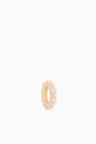 Pave Pink Opal Bead in Yellow Gold: image 1