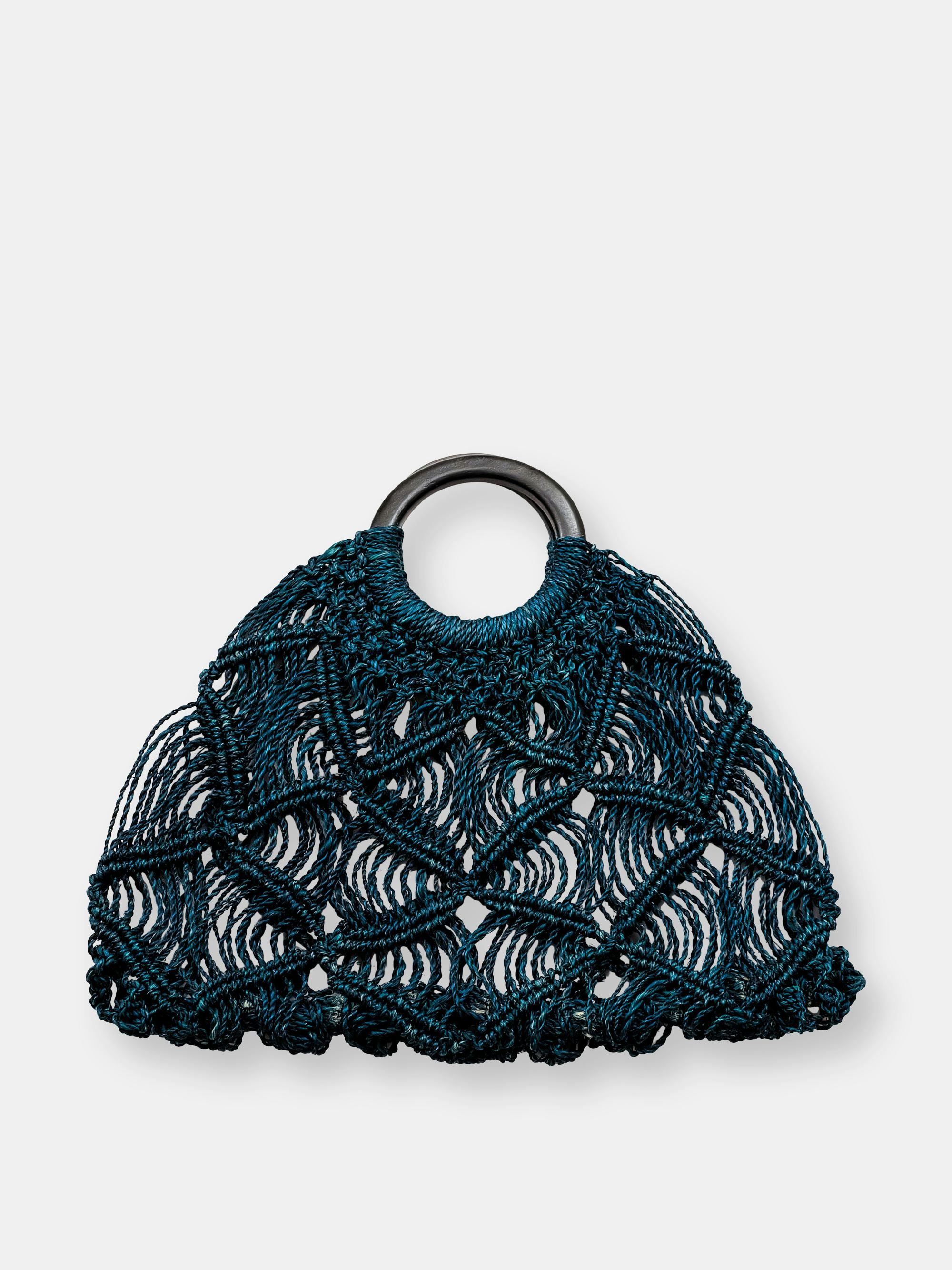Macramé Handbag, Blue: image 1