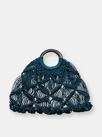 Macramé Handbag, Blue: image 1