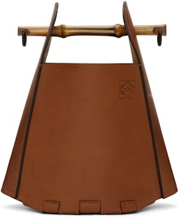 Tan Bucket Bamboo Bag: image 1