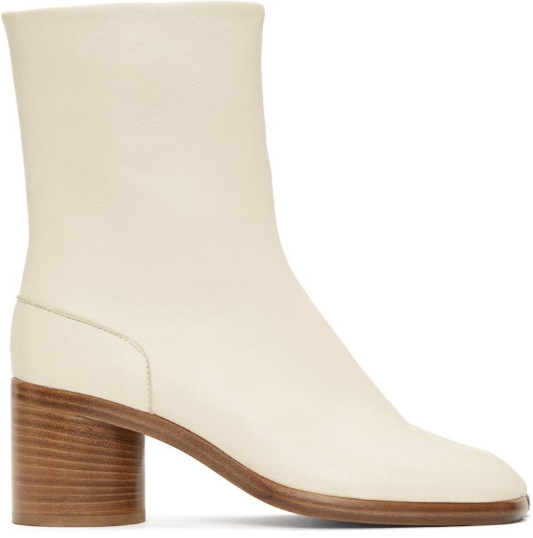 White Mid Heel Tabi Boots: additional image