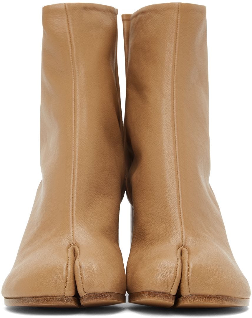 Beige Tabi Boots: image 1