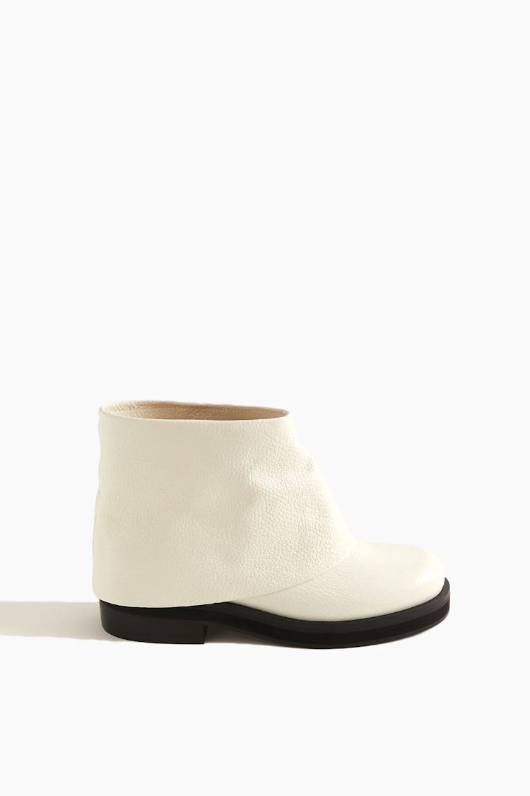 Low Foldover Boot in White: image 1