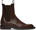 Brown Python Chelsea Boots: image 1