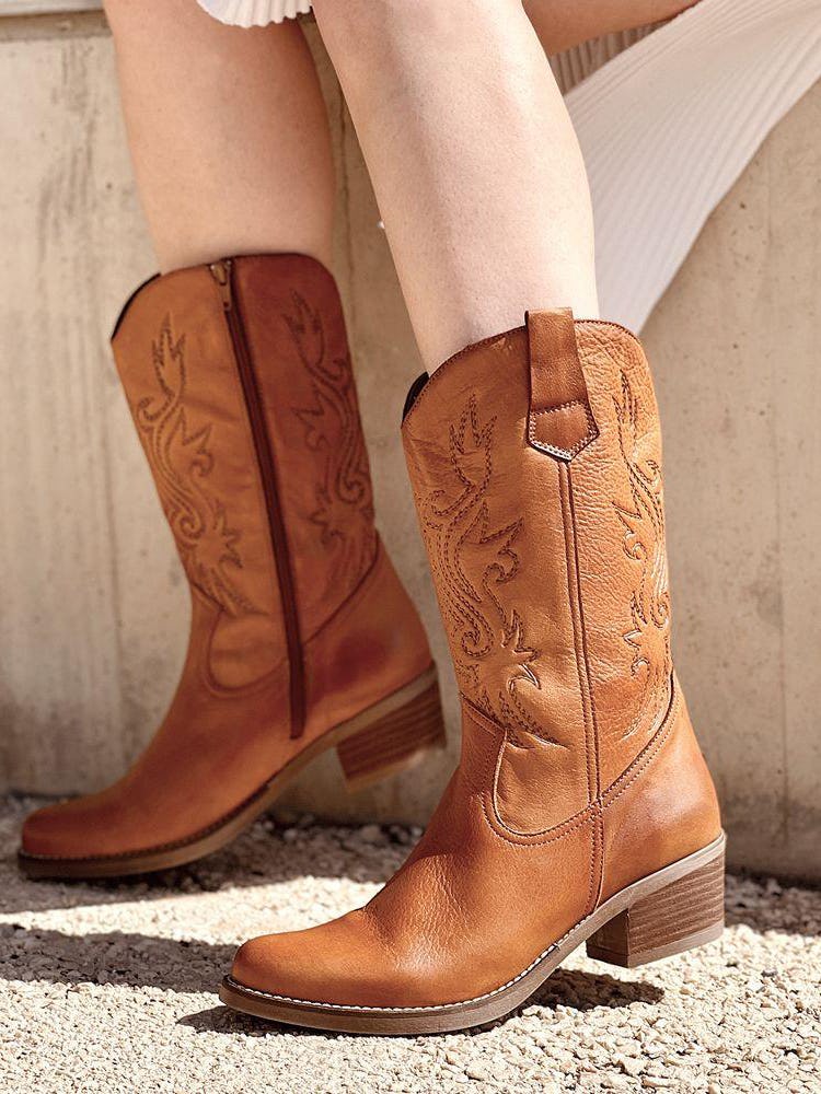 Tucson leather cowboy boots: additional image