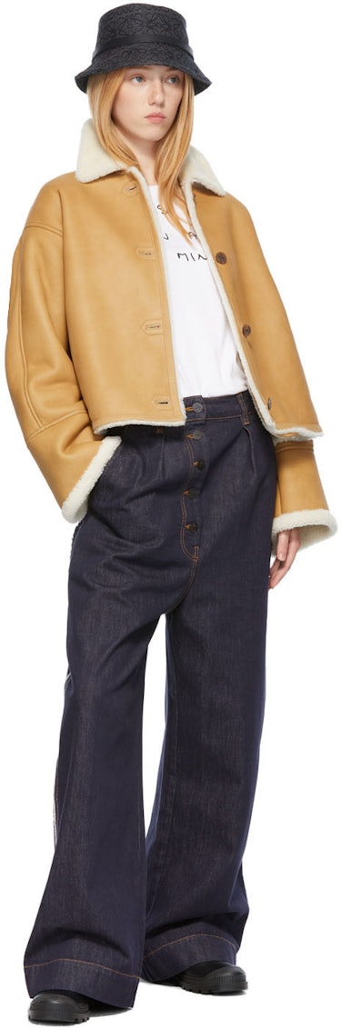 Tan Shearling Short Jacket: additional image