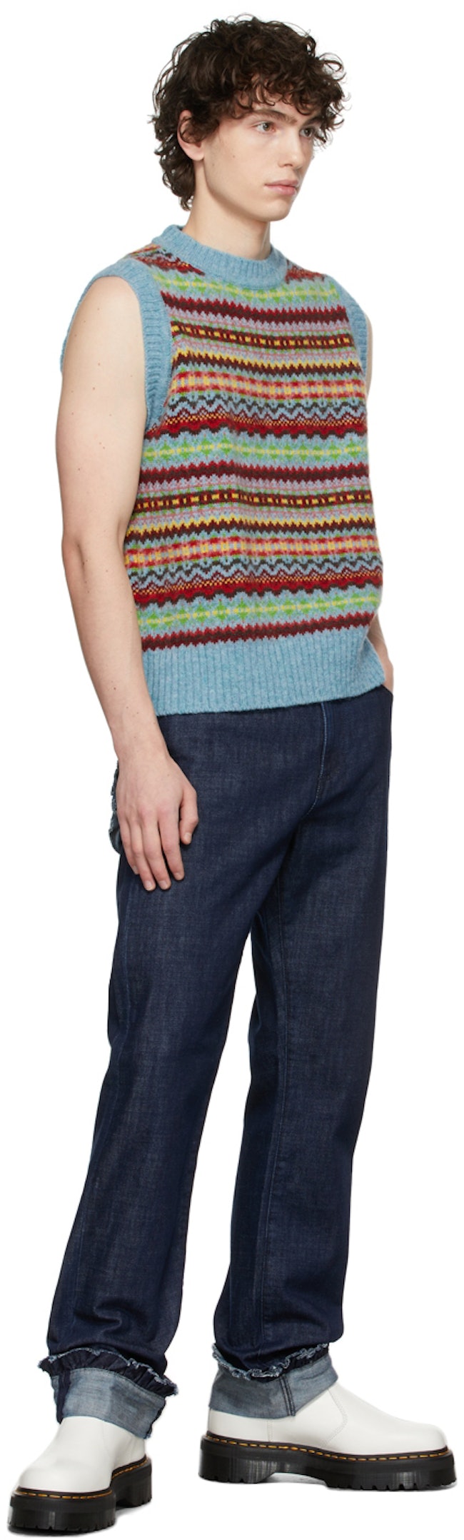 Blue Wool Lennon Sweater Vest: additional image