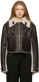 Reversible Brown Shearling Leather Jacket: image 1