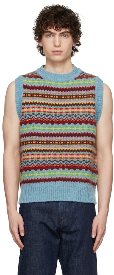 Blue Wool Lennon Sweater Vest: image 1