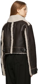 Reversible Brown Shearling Leather Jacket: additional image
