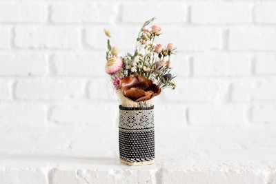 Decorative Dried Flowers in Mini Bidayuh Storage Basket: image 1