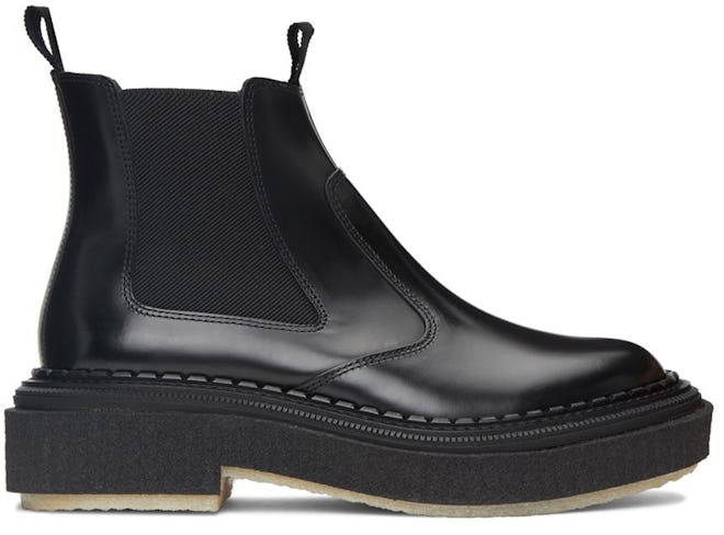 Black Polished Type 155 Chelsea Boots: image 1