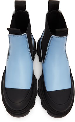 Blue Calfskin Chunky Chelsea Boots: additional image