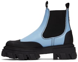 Blue Calfskin Chunky Chelsea Boots: additional image