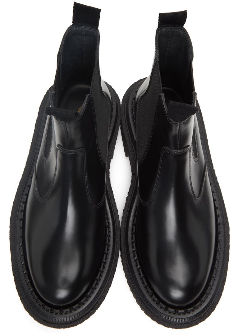 Black Polished Type 155 Chelsea Boots: additional image