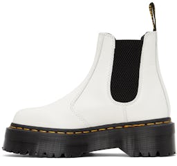 White Quad Platform Chelsea Boots: additional image