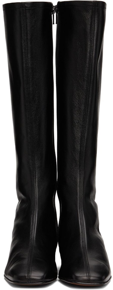 Black Leather Edie Boots: additional image