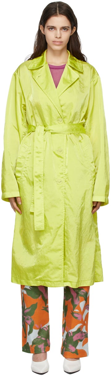 Green Nylon Trench Coat: image 1