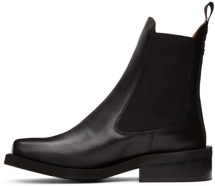 Black Square Toe Chelsea Boots: additional image