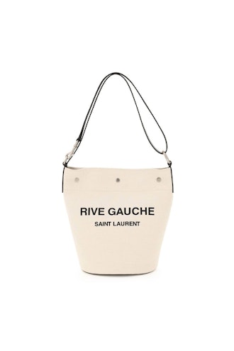 Saint Laurent Rive Gauche Linen Bucket Bag: image 1