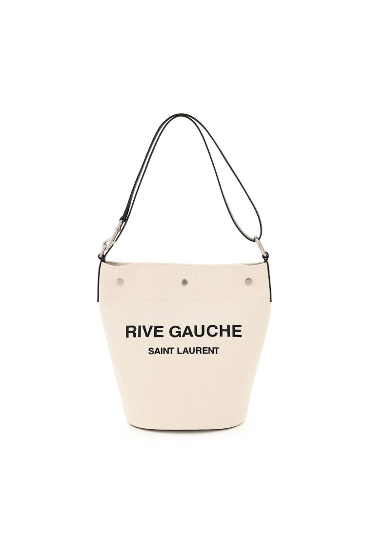 Saint Laurent Rive Gauche Linen Bucket Bag: image 1