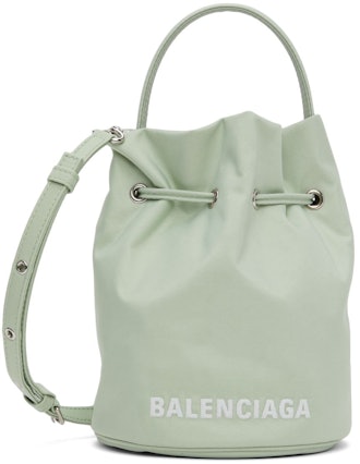 Green XS Drawstring Wheel Bucket Bag: image 1