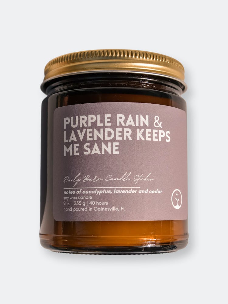 Purple Rain & Lavender Keeps Me Sane Candle: additional image