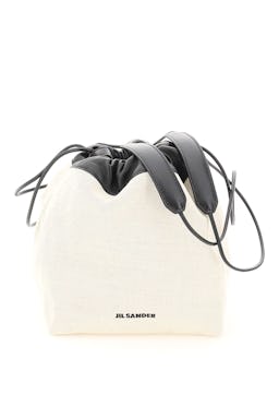 Jil Sander Canvas And Leather Bucket Bag: image 1