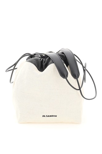 Jil Sander Canvas And Leather Bucket Bag: image 1