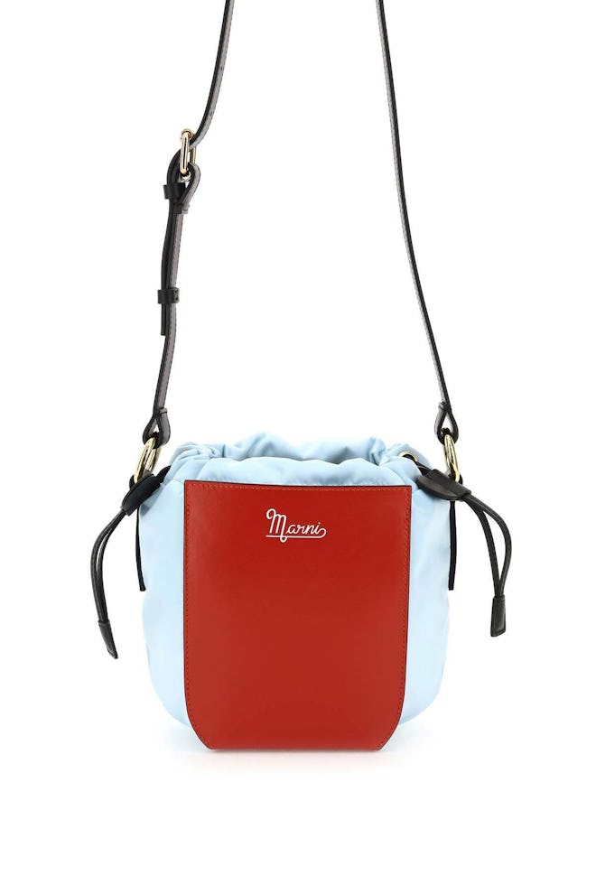 Marni Econyl And Leather Crossbody Bucket Bag: image 1