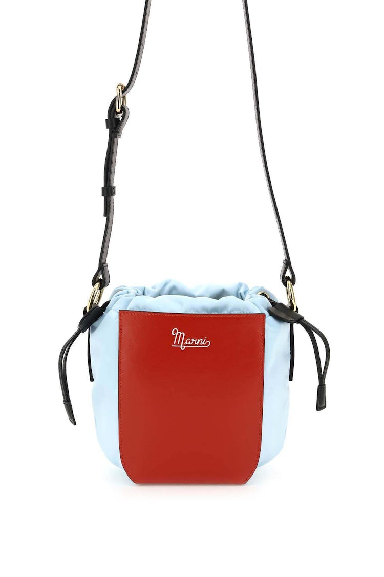 Marni Econyl And Leather Crossbody Bucket Bag: image 1