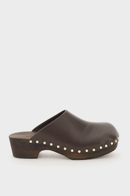 Khaite Lucca Leather Clogs: image 1